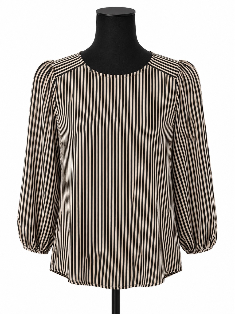 Black and Tan Striped Blouse
